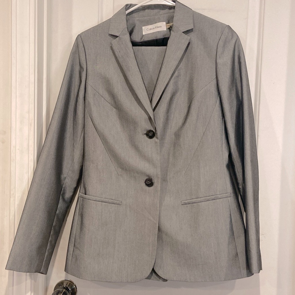 Calvin Klein Silver Gray Suit - Jacket And Pants Combo